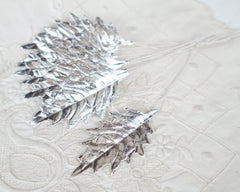 Silver Holly Leaves, 10 Pcs.