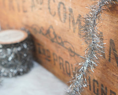 Tinsel Garland - Aged Silver Vintage Style Christmas Trim