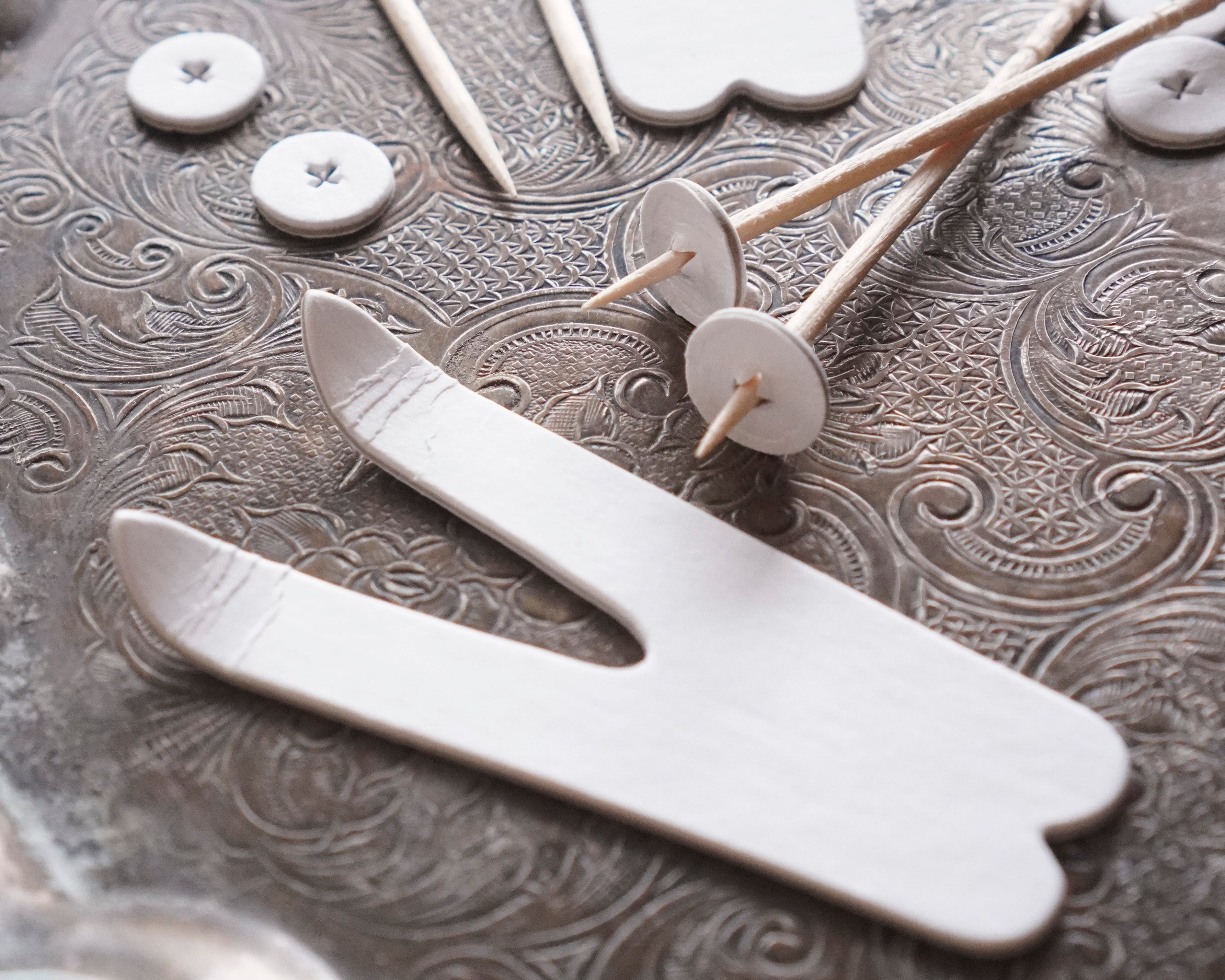 Miniature Chipboard Ski Kit - 3 Ski and Ski Pole Sets for Vintage Style Crafts