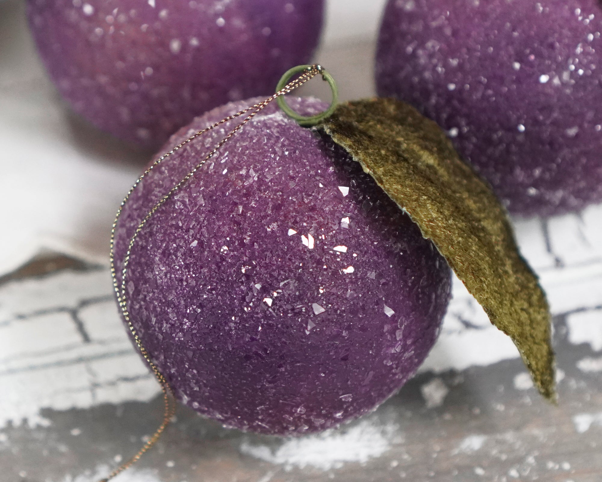 Spun Cotton Sugar Plum Christmas Ornament