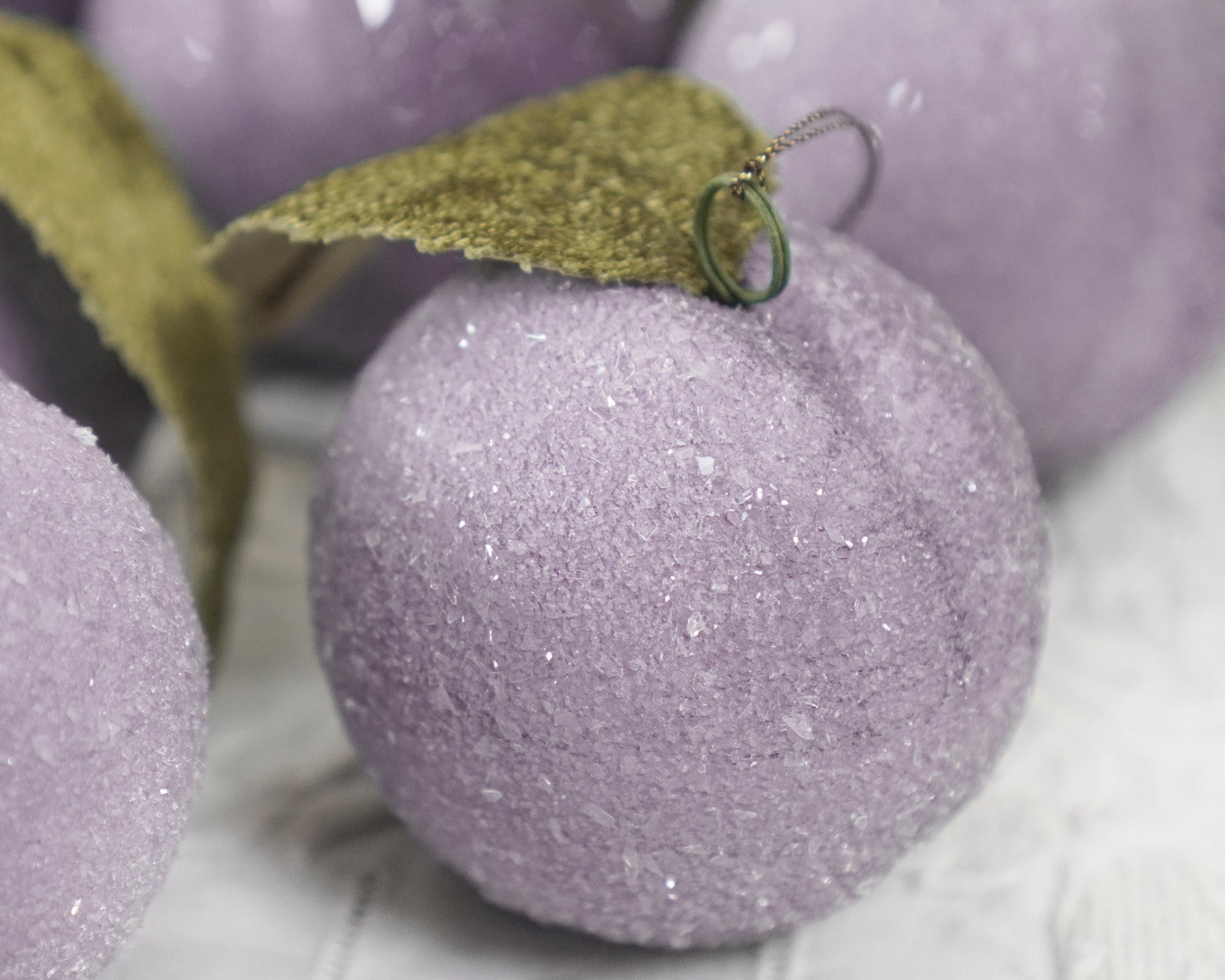 Lavender Spun Cotton Sugar Plum Christmas Ornament
