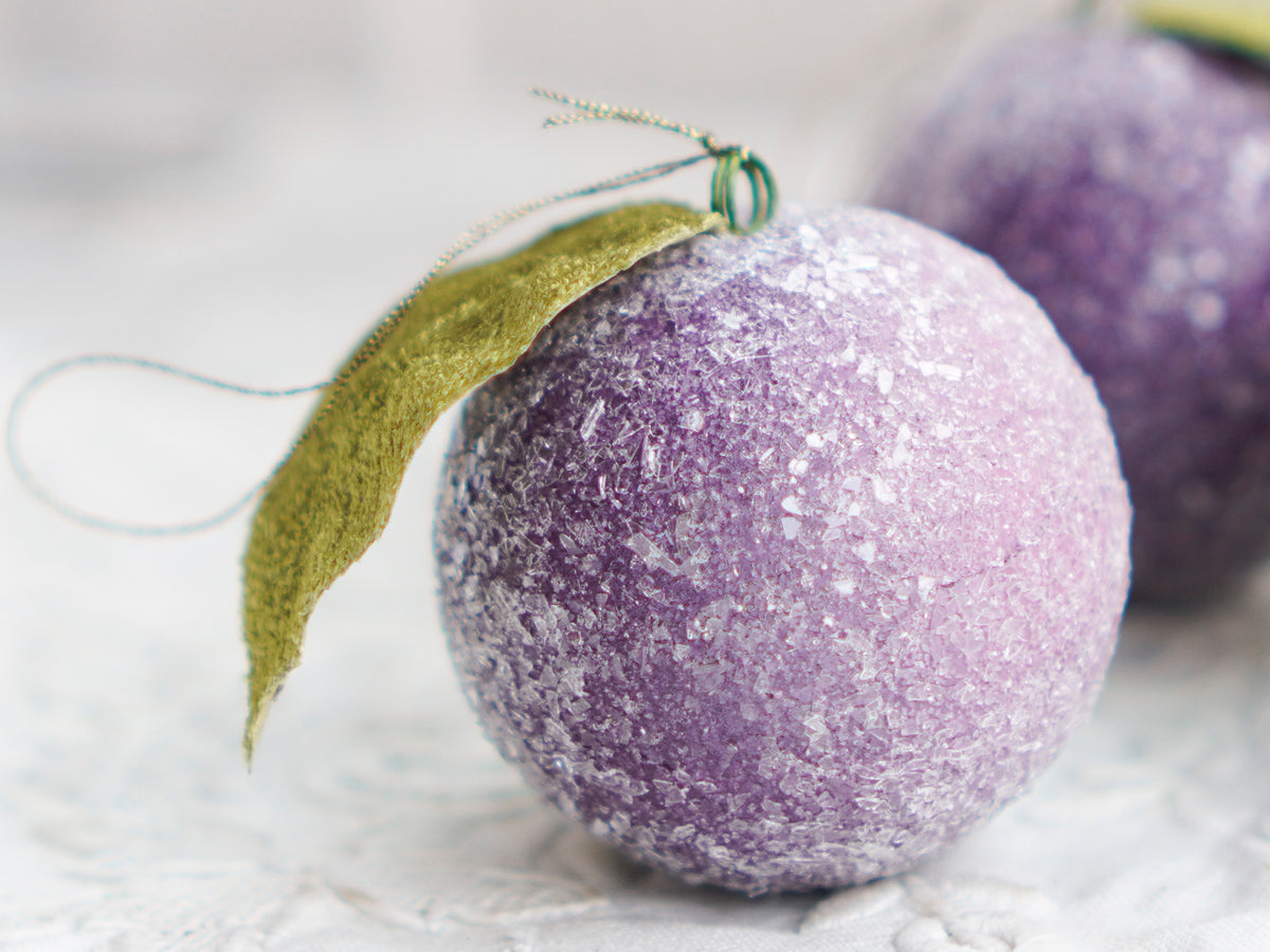 Spun Cotton Sugar Plum Christmas Ornaments