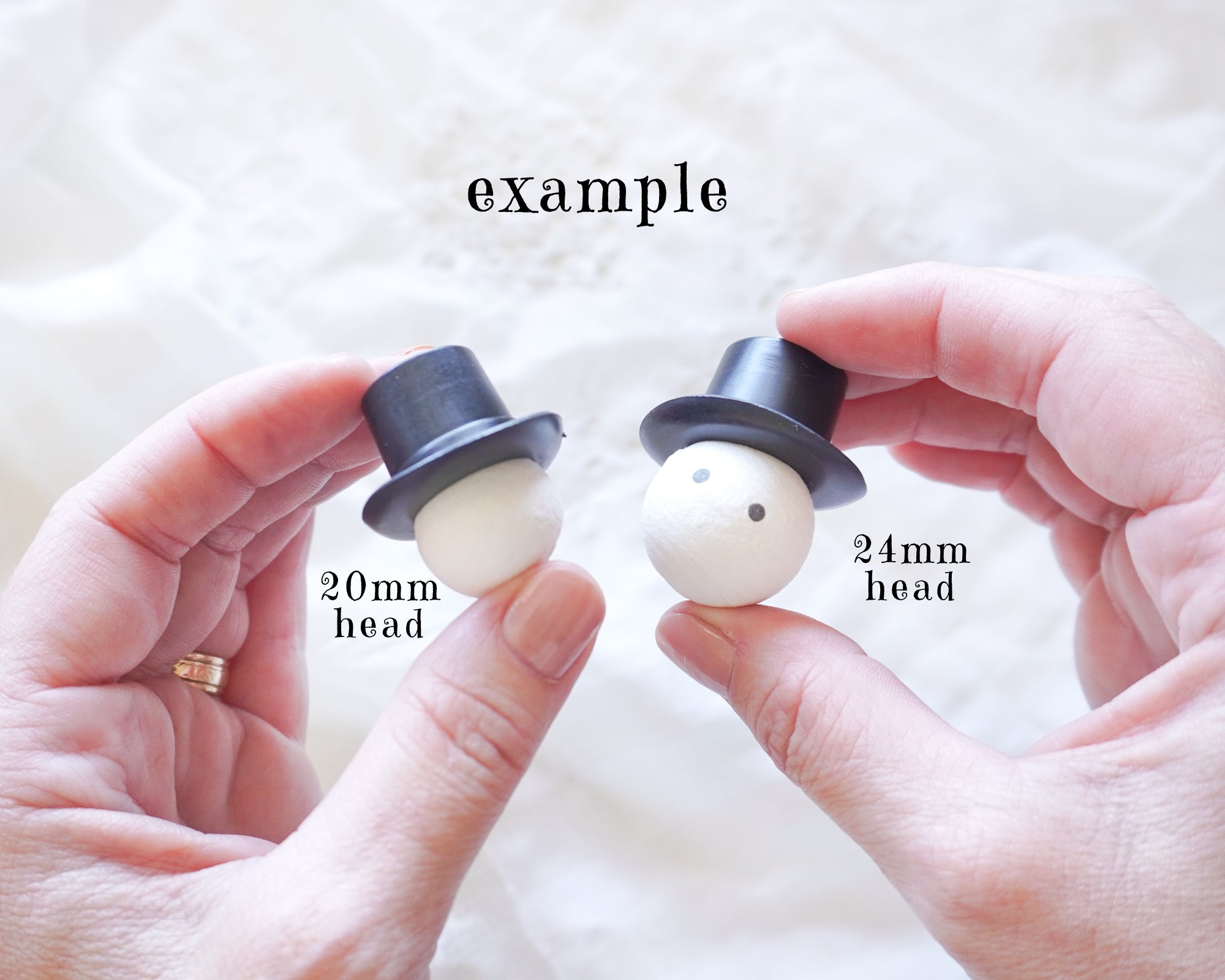 Medium Top Hats, German Plastic Snowman Craft Hats (Best Fits 20-24mm Heads)