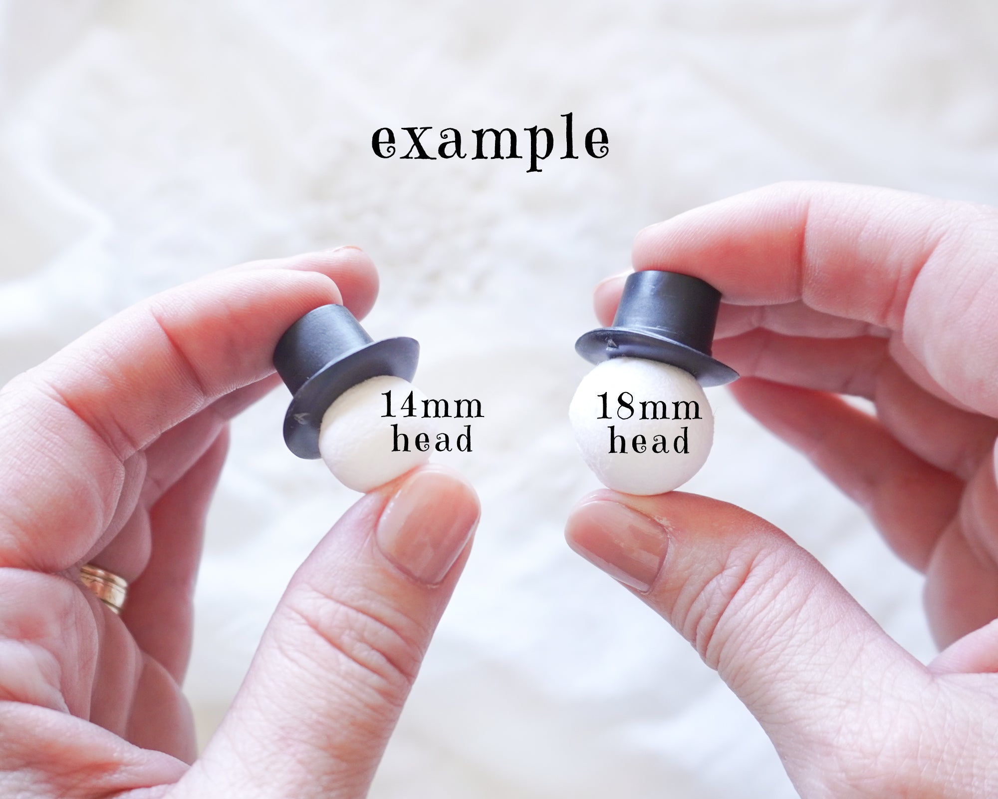 Small Plastic Top Hats, Miniature Snowman Craft Hats (Best Fits 14-18mm Heads)