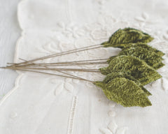Dark Moss Green Velvet Leaves, Small, 10 Pcs.