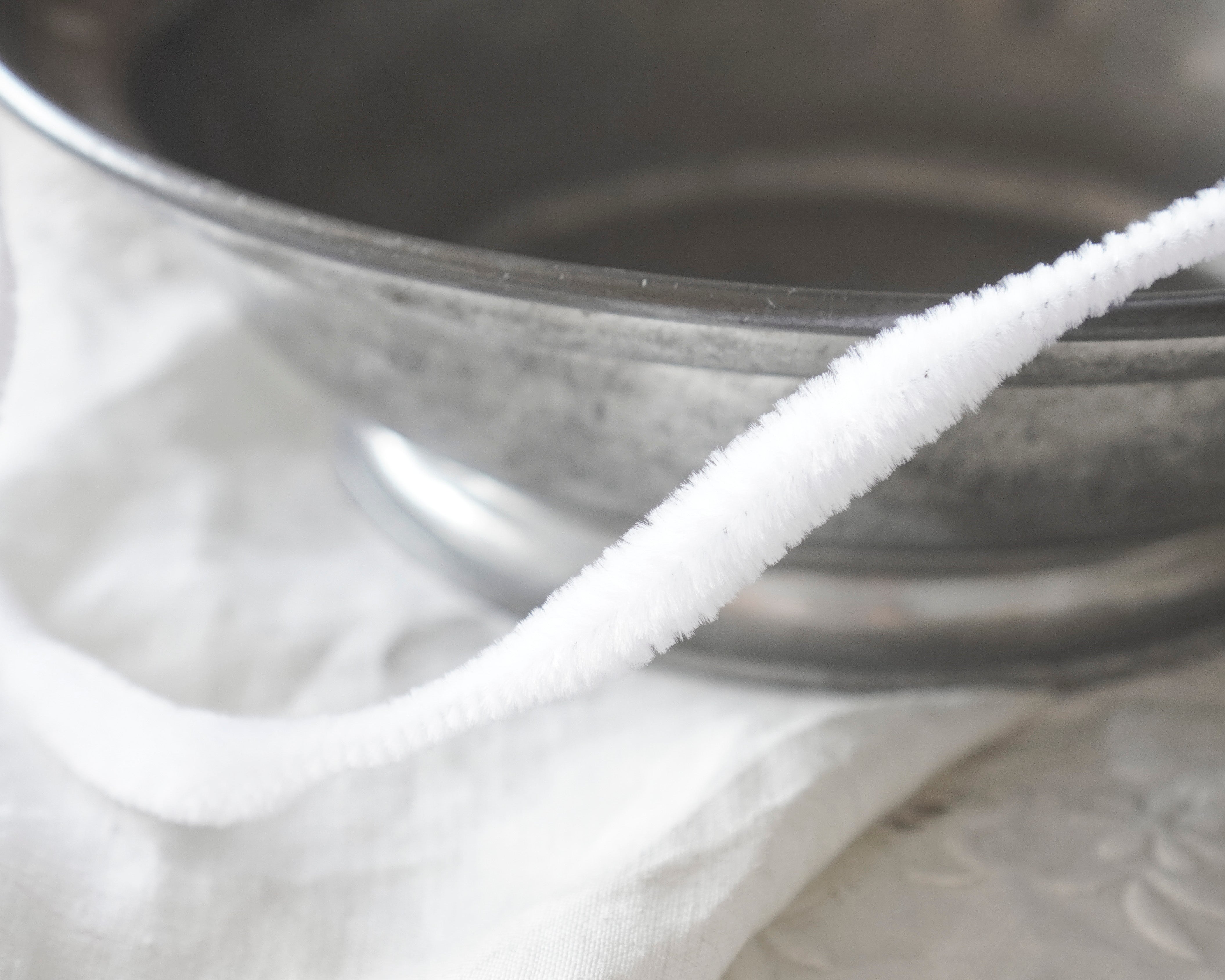 Bump Chenille - White Pipe Cleaner Wired Craft Trim, 3 Yds.