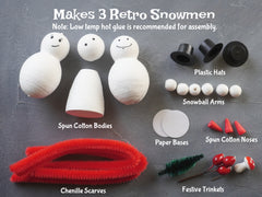 Snowman Craft Kit - DIY Spun Cotton Snowmen Christmas Decorations