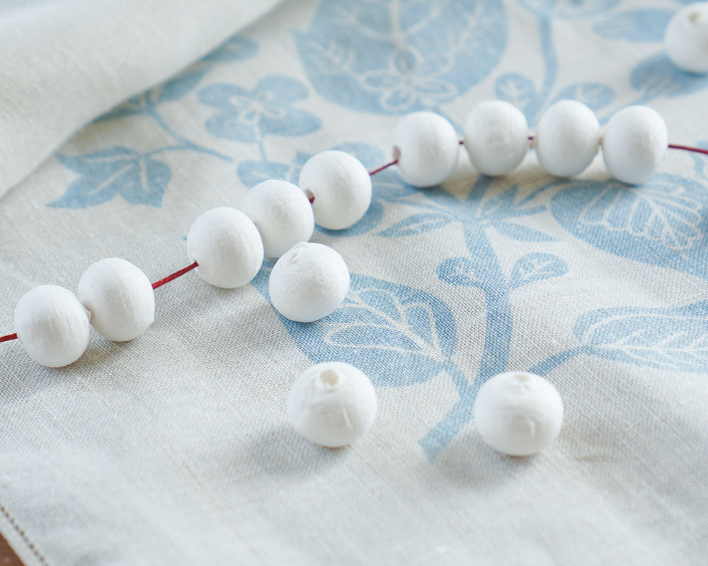 Spun Cotton Paper BEADS, 12mm, 50 Pcs.