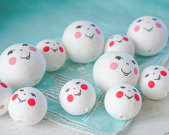 Spun Cotton Heads: FOLK DOLL - Vintage-Style Cotton Angel Heads, 12 Pcs.
