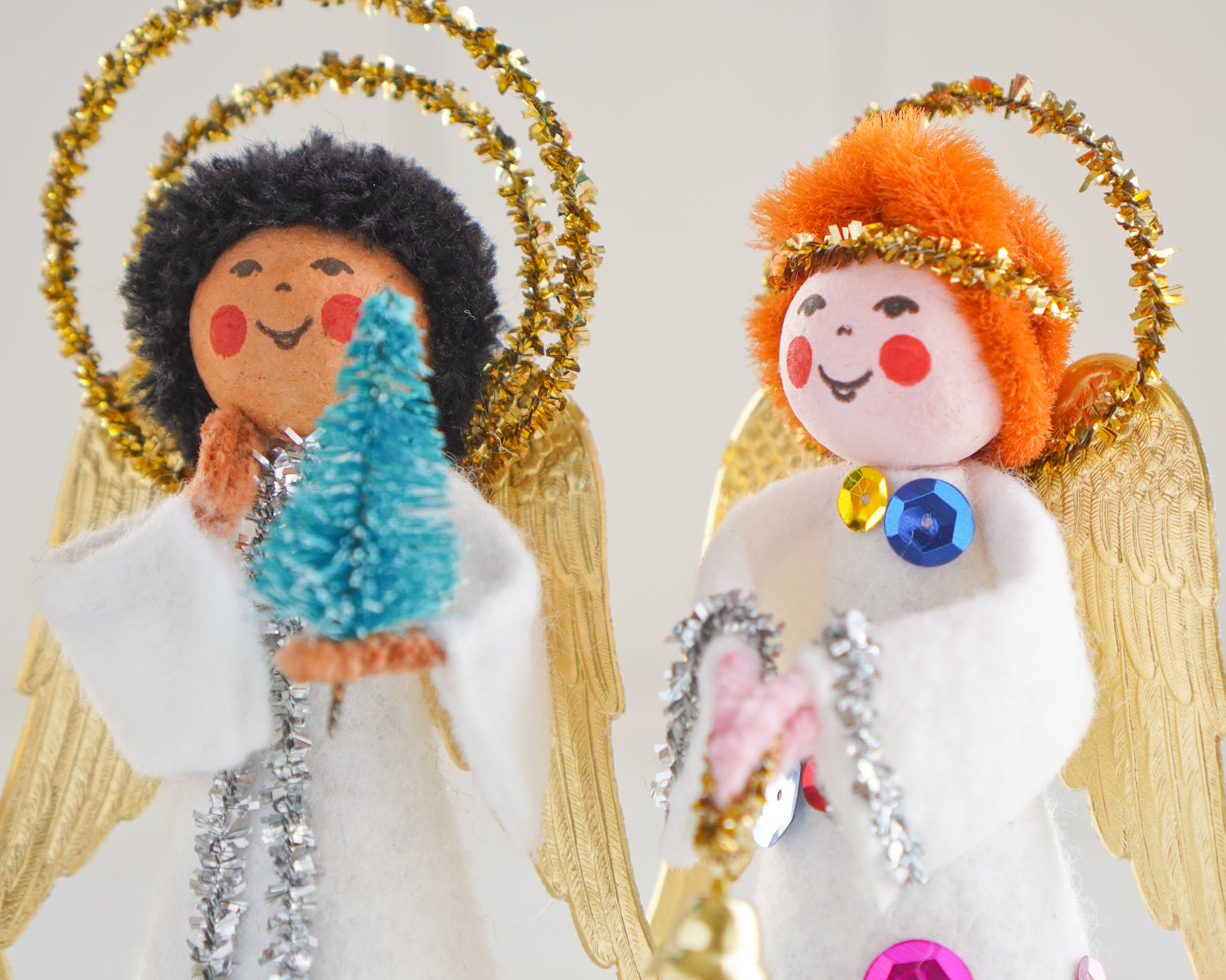 Felt Angel Craft Kit - DIY Retro Sequin Christmas Angels