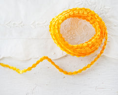 Caterpillar Bump Chenille - Vintage Harvest Gold Crushed Velvet Wired Trim, 3 Yds.