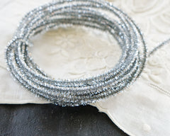 Wired Tinsel Cord - Skinny Silver Lurex Trim, 3 Yds.