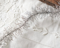 Tinsel Garland - Aged Silver Vintage Style Christmas Trim