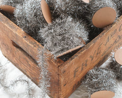 Tinsel Garland - Aged Silver Vintage Style Christmas Trim