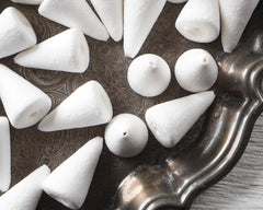Spun Cotton Cones - 32mm Cone Craft Shapes, 12 Pcs.