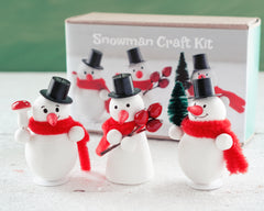 Snowman Craft Kit - DIY Spun Cotton Snowmen Christmas Decorations