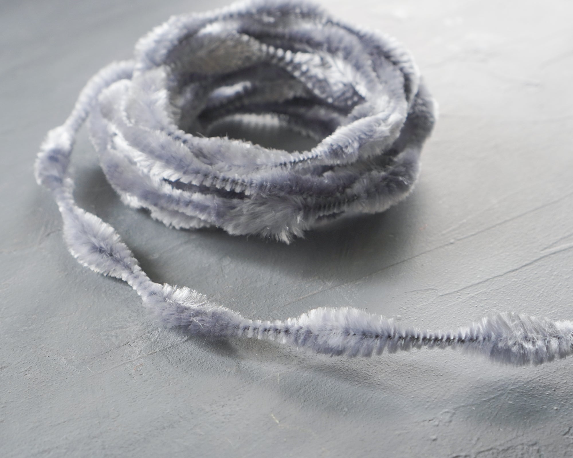 2 Inch Bump Chenille, Gray - Short Bump Pipe Cleaner Wired Craft Trim, 3 Yds.