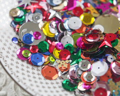 Retro Sequins and Spangles - Multi Color Novelty Mix, 1/2 Cup
