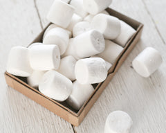 Spun Cotton Cylinders - 25mm Marshmallow / Drum Craft Shapes, 12 Pcs.