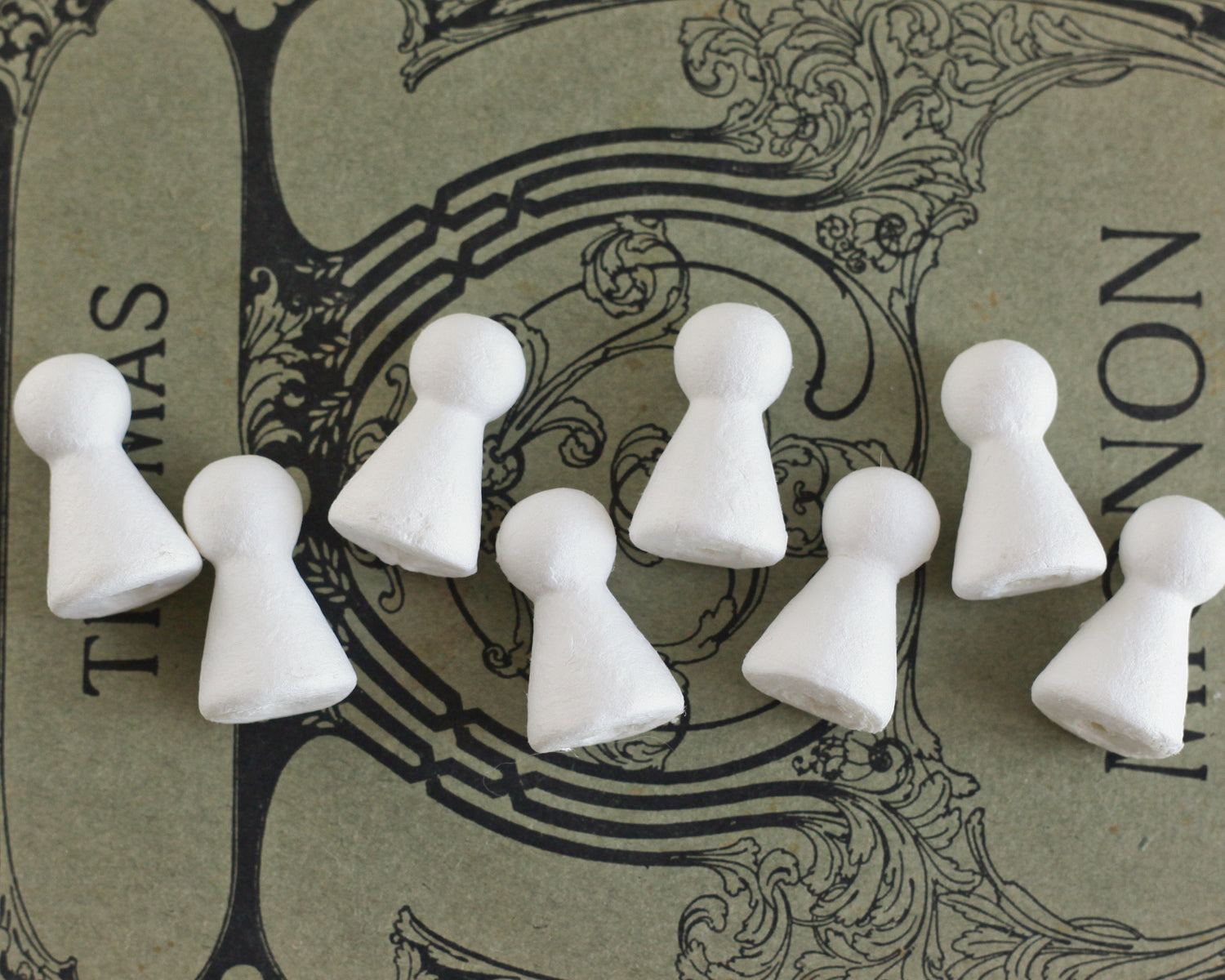 Miniature Spun Cotton Angel / Tiny Peg Doll - Vintage-Style Craft Shapes, 12 Pcs.