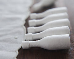 Spun Cotton Champagne Bottles - Miniature Wine Bottle Craft Shapes, 12 Pcs.