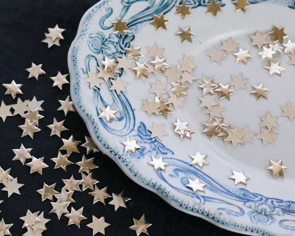 Tiny Paper Stars - Gold Foil Die Cut Star Shapes, 100 Pcs.