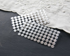Mini Dresden Stars / Tiny Flowers - Silver, 2 Foiled Paper Sheets