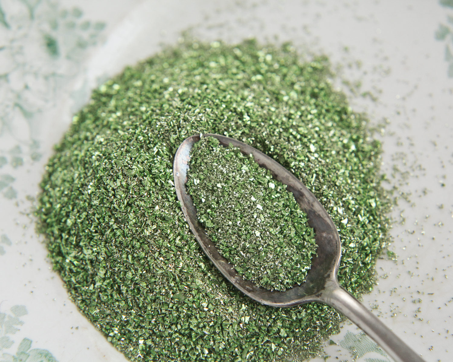 Real German GLASS GLITTER Fine Spring Green 1 Ounce 80 Grit 