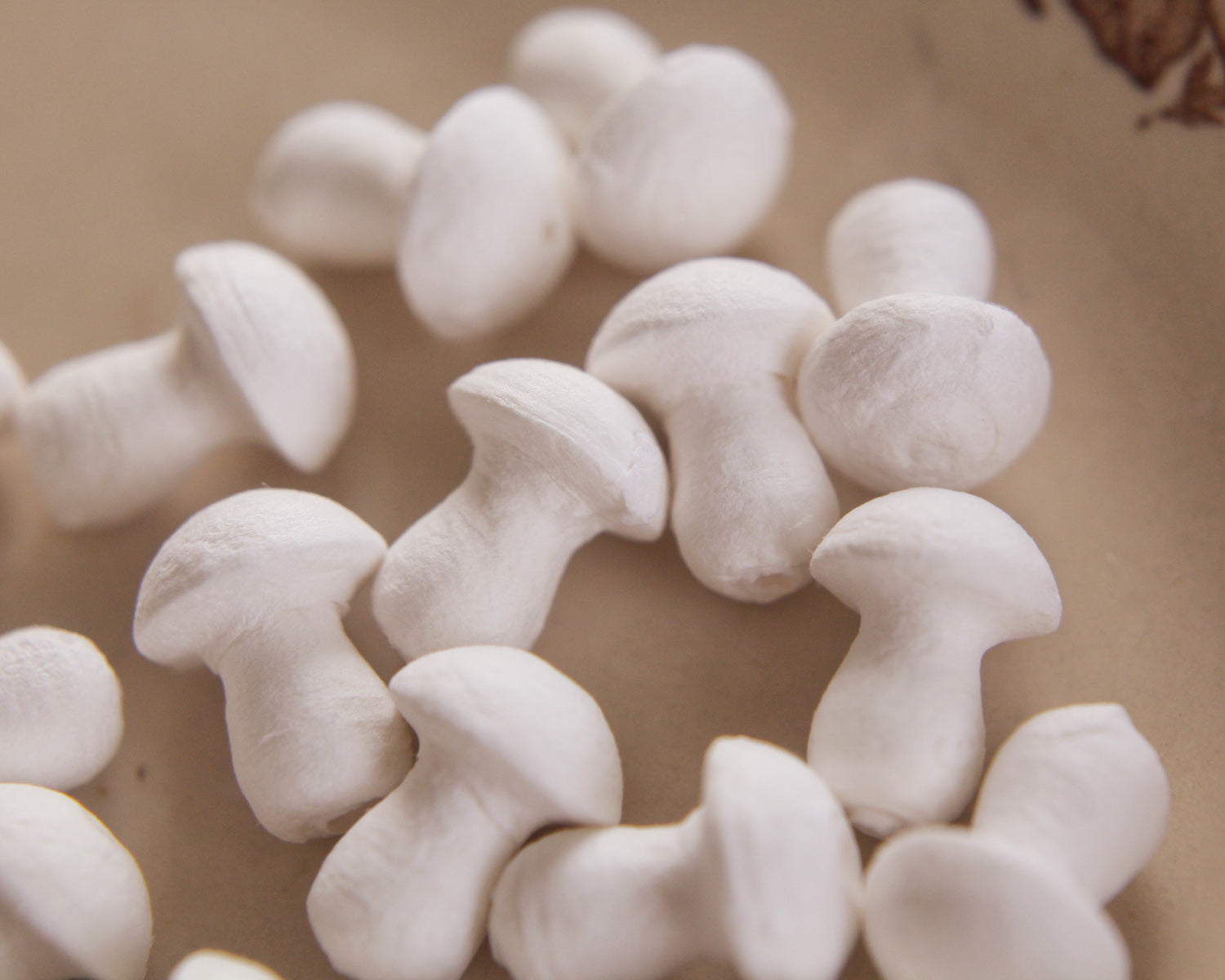 spun cotton mushrooms