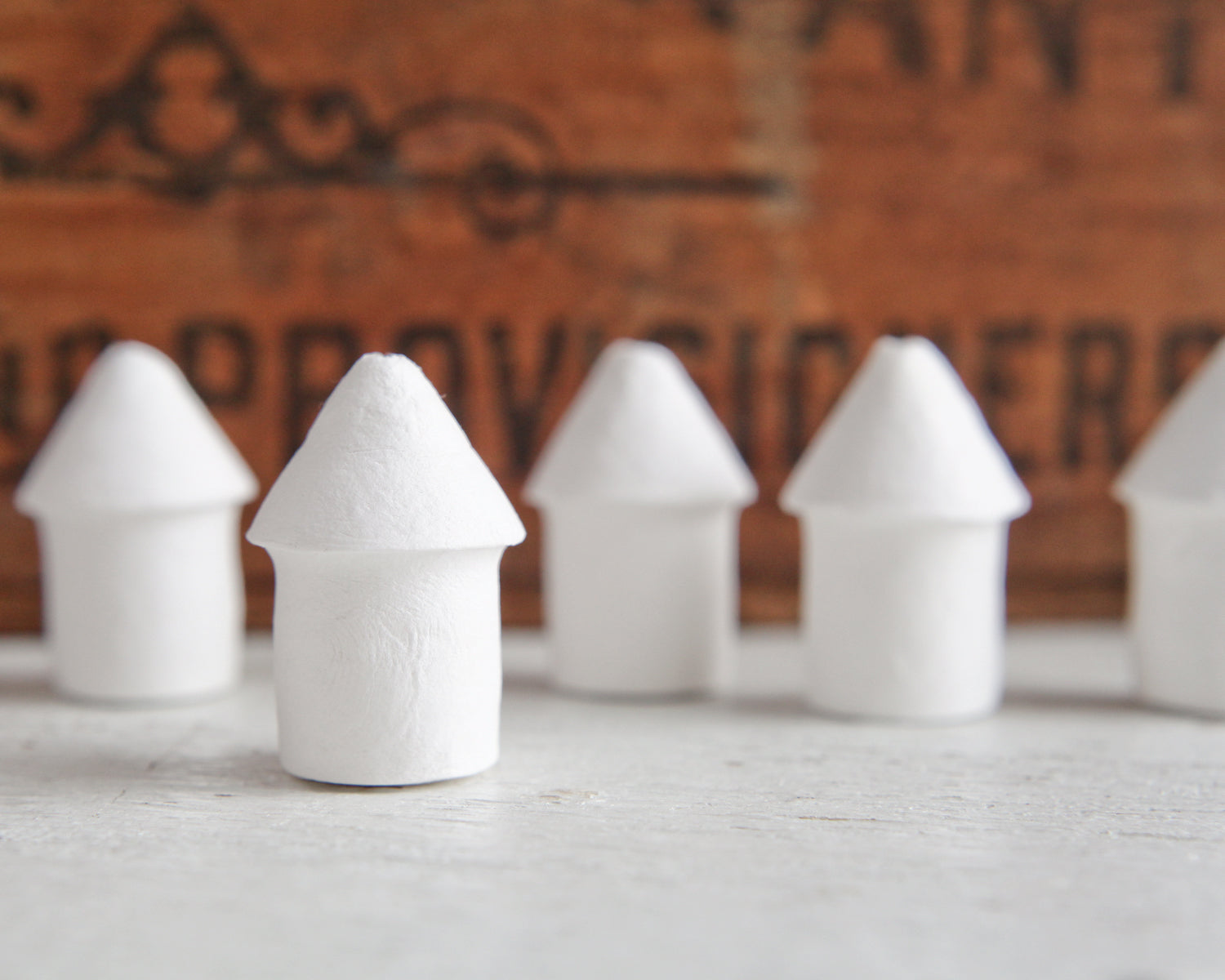 Spun Cotton Fairy House / Birdhouse - 50mm Miniature Round Hut, 12 Pcs.