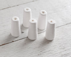 Large Spun Cotton Stoppers - 54mm Tapered Peg / Plug Craft Shapes, 5 Pcs.