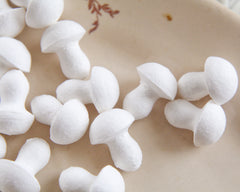 Small Button Mushrooms - 20 x 25mm Spun Cotton Craft Shapes, 50 Pcs.