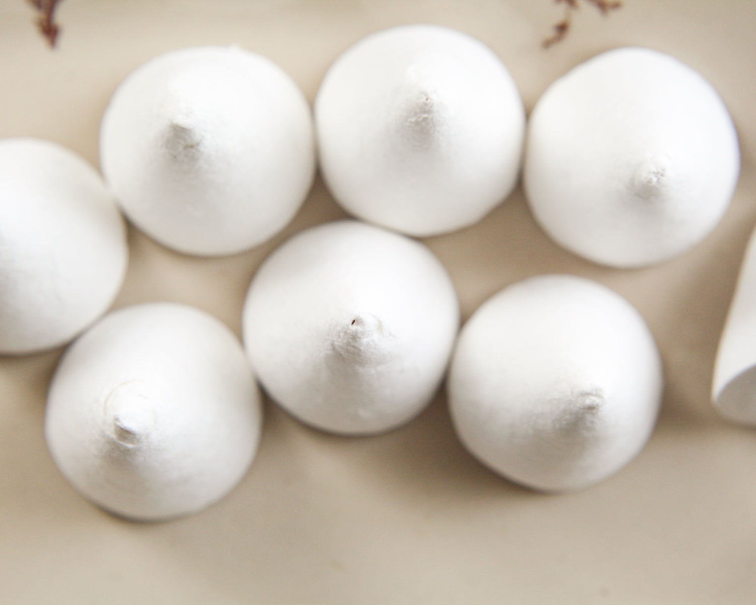 30mm Spun Cotton Hemisphere Half Balls, Mushroom Cap Craft Shapes, 12 –  Smile Mercantile Craft Co.