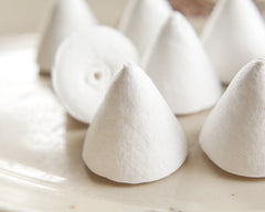 Spun Cotton Cones, 40mm Rounded Cone Craft Shapes, 8 Pcs.