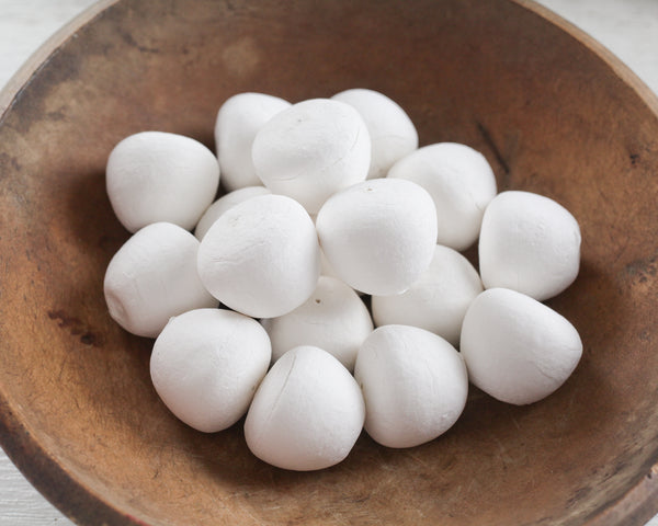 Medium Spun Cotton Apples - 40mm Vintage-Style Fruit Shapes, 6 Pcs.