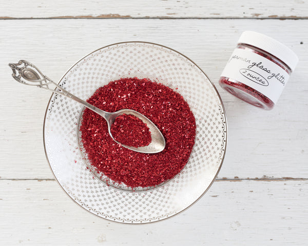 German Glass Glitter, Festive Christmas Red