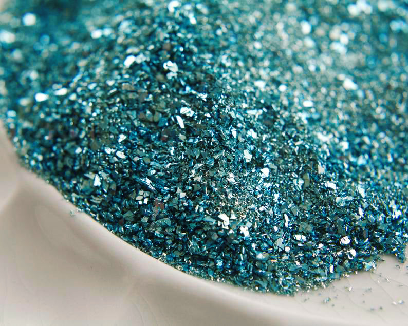 German Glass Glitter, Aqua Blue