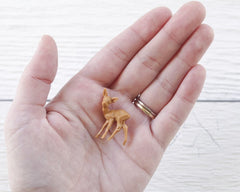 Miniature Plastic Deer - 6 Tiny German Deer