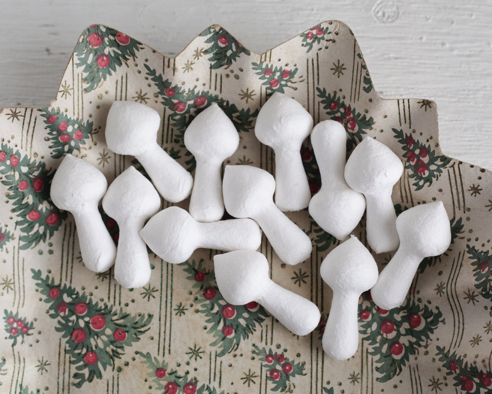 Pointy Mushrooms - Vintage-Style Spun Cotton Craft Shapes