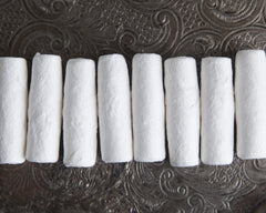 Spun Cotton Pegs - 1 1/4 Inch Miniature Cylinder / Candle Craft Shapes, 8 Pcs.