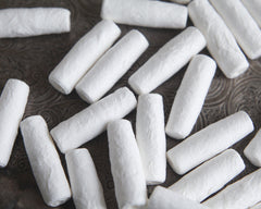 Spun Cotton Pegs - 1 1/4 Inch Miniature Cylinder / Candle Craft Shapes, 8 Pcs.