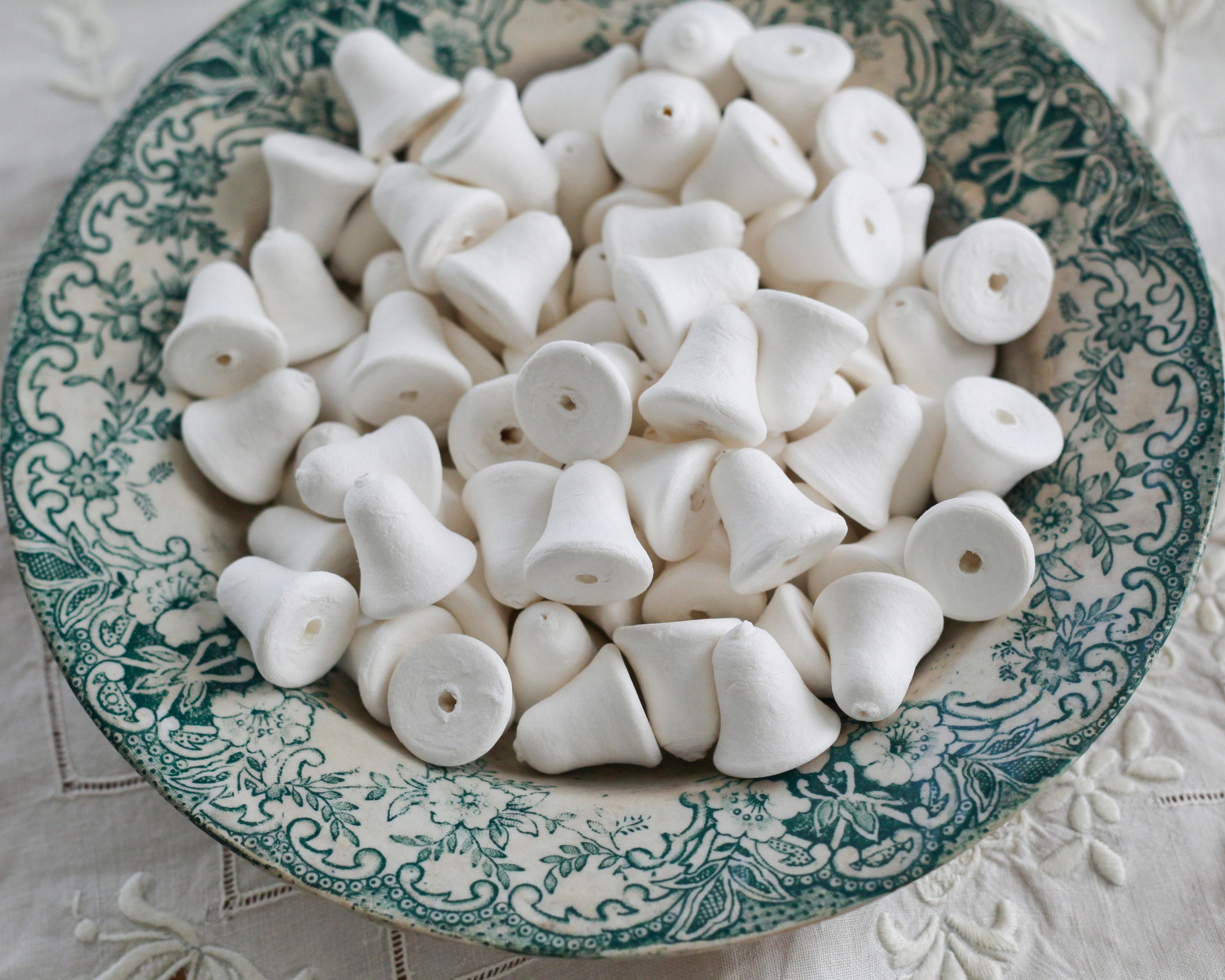 Small Spun Cotton Bells - 24mm Vintage-Style Craft Shapes, 24 Pcs.