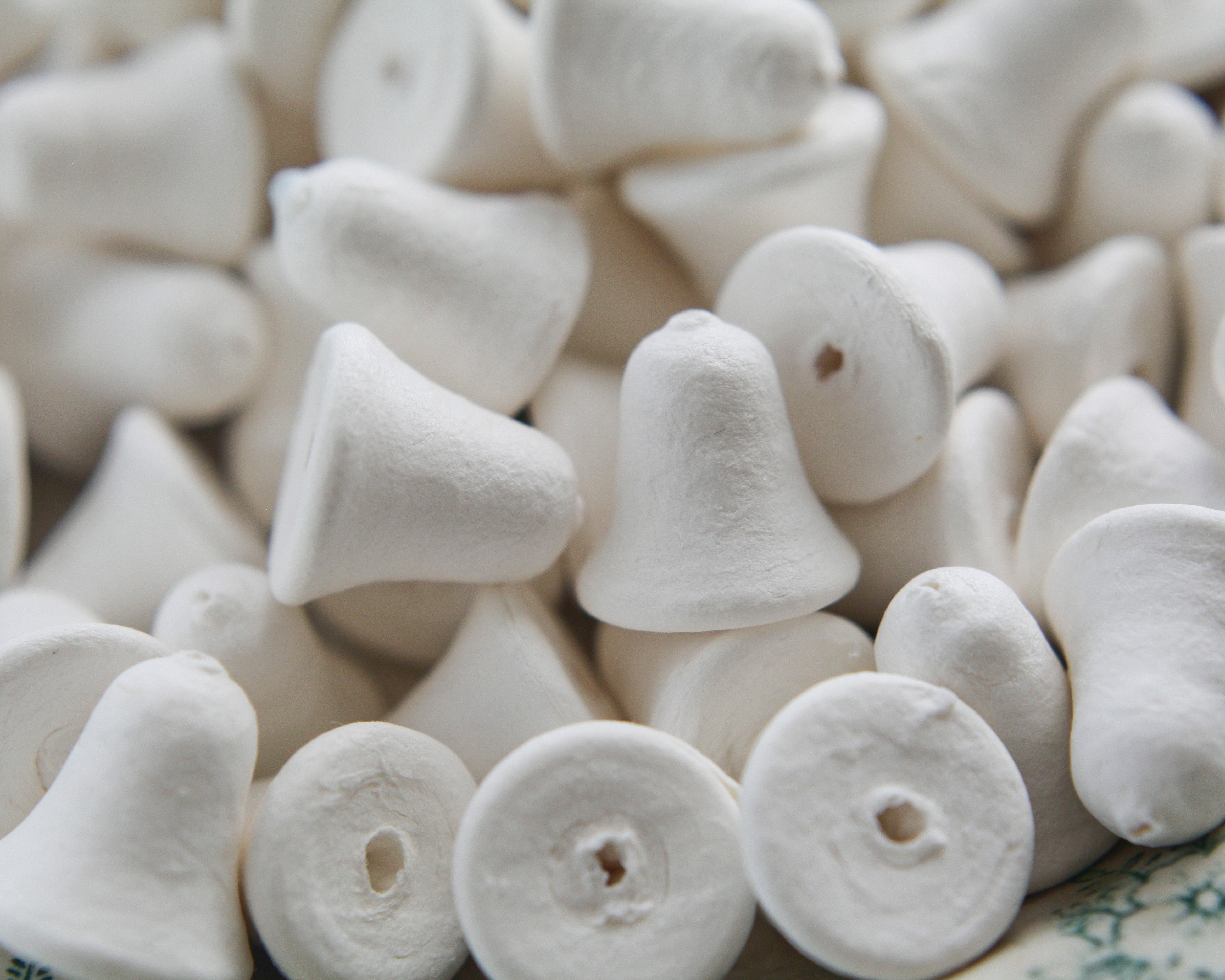 Small Spun Cotton Bells - 24mm Vintage-Style Craft Shapes, 24 Pcs.