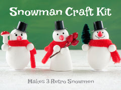 Snowman Craft Kit - DIY Spun Cotton Snowmen Christmas Decorations