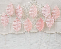 Pink Velvet Leaves, Large, 10 Pcs.