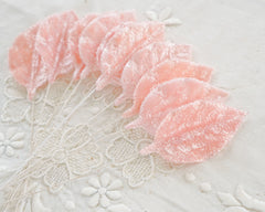 Pink Velvet Leaves, Medium, 10 Pcs.