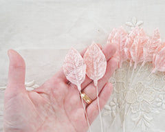 Pink Velvet Leaves, Medium, 10 Pcs.